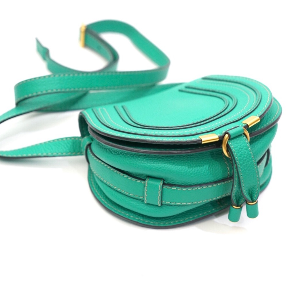 Chloe Mini Marcie Jade Green Leather Bag - Picture 3 of 8